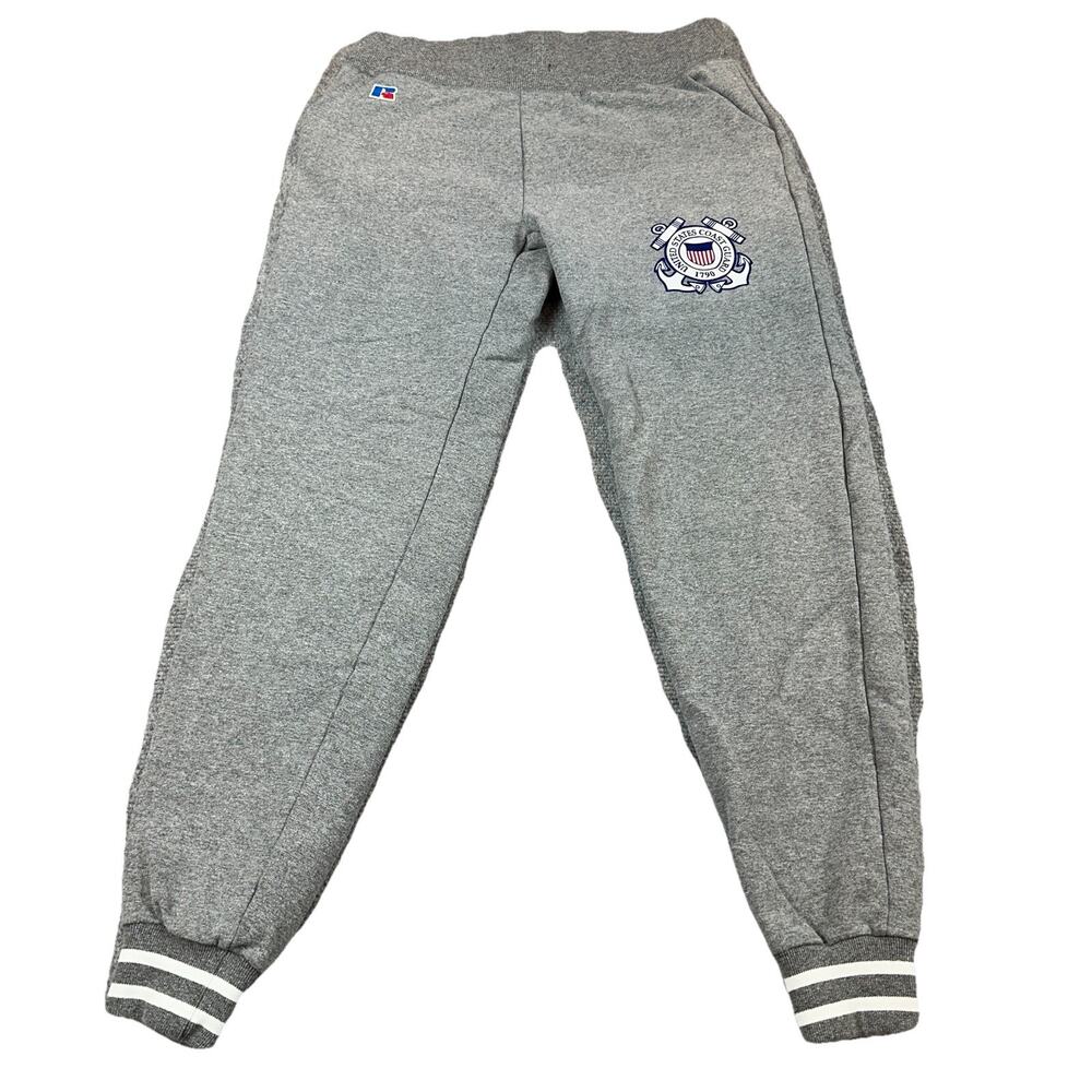 Russell Athletic US Coast Guard Gray Jogger Sweatpants Adult Small Pockets